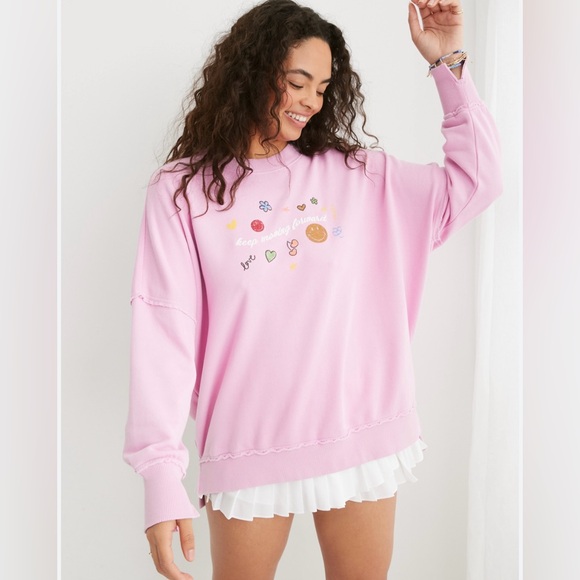 aerie Tops - Pink Graphic Aerie Sweatshirt